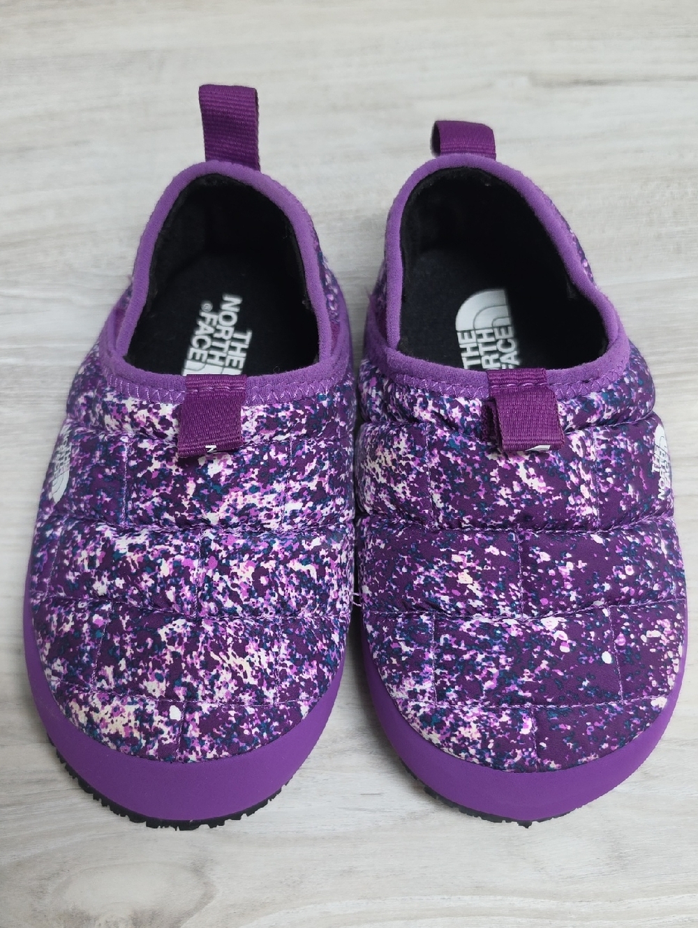 The North Face Kids Purple Speckled Slip-On Quilted Slippers Thermoball
